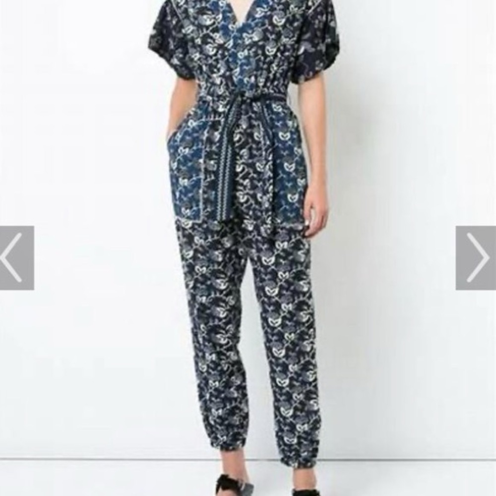 Ulla Johnson Navy and White Patterned Jumpsuit
